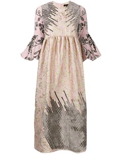 Жаккардовое платье миди с цветочным узором Biyan