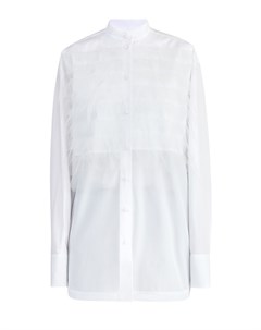 Белая рубашка oversize из поплина с объемной вуалевой отделкой Valentino