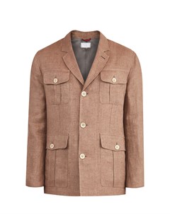 Пиджак в стиле сафари изо льна с накладными карманами Brunello cucinelli