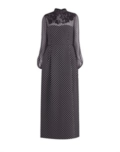Приталенное платье в горох с корсетным лифом и рукавами из шелка Valentino