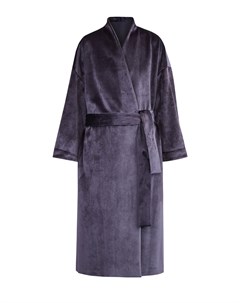 Бархатное пальто с шалевым воротником и поясом Brunello cucinelli