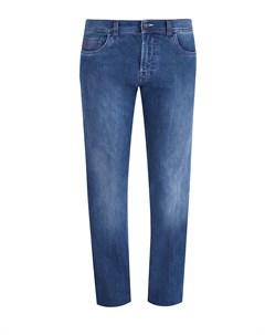 Выбеленные джинсы с прострочкой швов цветной нитью Scissor scriptor