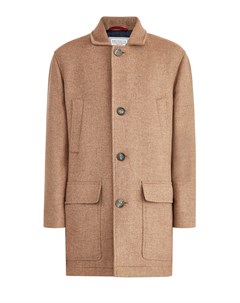 Однобортное пальто из шерсти с классическим откидным лацканом Brunello cucinelli