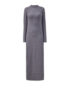 Платье макси из шерстяной пряжи с жаккардовым принтом Stella mccartney