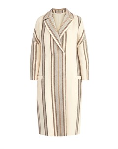 Пальто Blanket Stripe из кашемира и шелка Brunello cucinelli