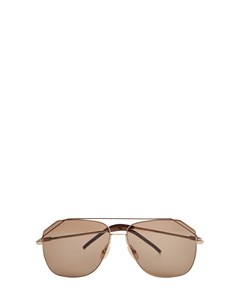 Очки авиаторы в тонкой металлической оправе с комбинированными дужками Fendi (sunglasses)