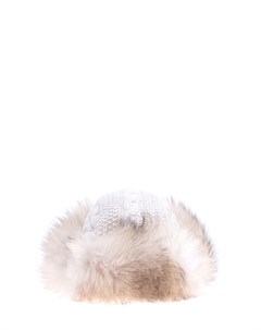 Шапка ушанка из кашемира с мехом арктической лисицы Inverni