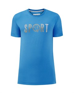 Хлопковая футболка из гладкого джерси с фактурной аппликацией Sport Bikkembergs