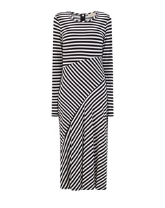 Платье асимметричного кроя из струящейся вискозы в полоску Michael michael kors