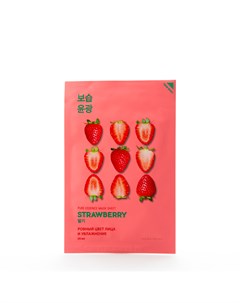 Тканевая маска для лица Ровный цвет лица и увлажнение Strawberry 1 шт Holika holika