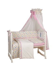 Комплект в кроватку Собачки 7 предметов розовый Polini-kids