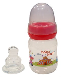 Бутылочка для кормления Baby Land ортодонтическая с узким горлышком и силиконовой соской цвета в асс Mepsi