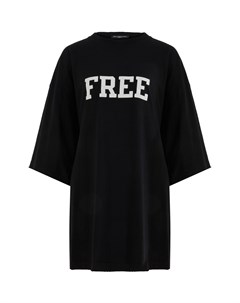 Черная футболка с надписью Free Balenciaga