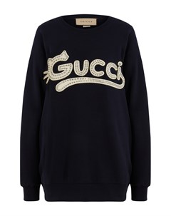 Черный свитшот с логотипом Gucci
