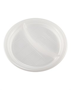 Набор тарелок одноразовых пластиковый 2 х секционная 10шт белые 127201 Resta line