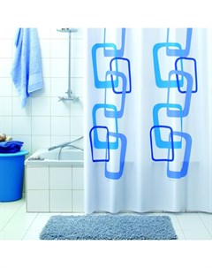 Штора для ванной ПВХ Quadry синяя 180х200 Bacchetta