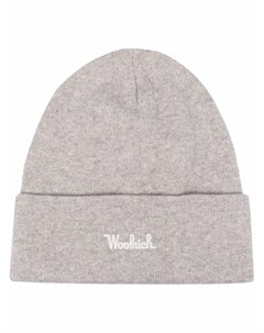 Шапка бини в рубчик с вышитым логотипом Woolrich