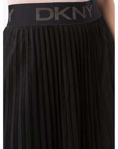 Плиссированная юбка миди с логотипом Dkny