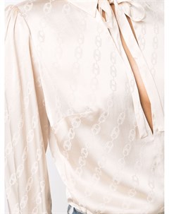 Шелковая блузка с монограммой Elisabetta franchi