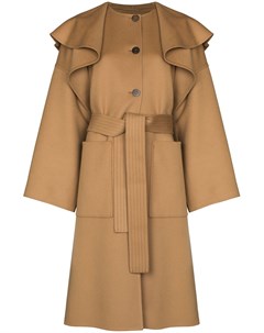 Однобортное пальто с оборками Loewe