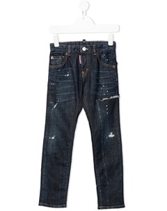 Прямые джинсы с эффектом потертости Dsquared2 kids