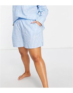 Голубые пижамные шорты в полоску с логотипом от комплекта River island plus