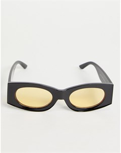 Солнцезащитные очки в черной квадратной оправе с янтарными стеклами Asos design
