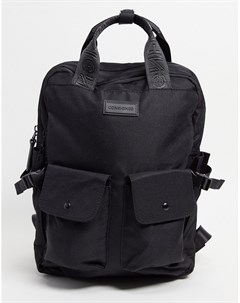 Черный рюкзак с маленьким округлым карманом и застежкой молнией Consigned