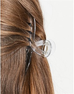 Большая заколка краб для волос из прозрачного пластика Asos design