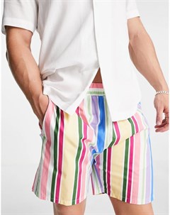 Многоцветные полосатые шорты в стиле ретро от комплекта Vintage supply