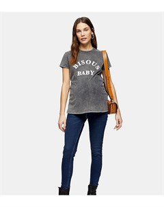 Зауженные джинсы цвета индиго с накладкой поверх животика Jamie Topshop maternity