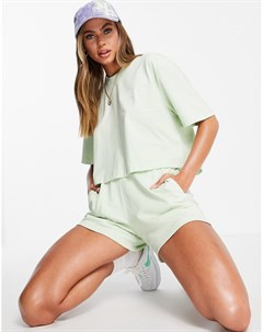Укороченная футболка с короткими рукавами мятно зеленого цвета от комплекта Sports Calvin klein