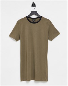 Платье футболка цвета хаки с контрастной отделкой Lennie Brave soul