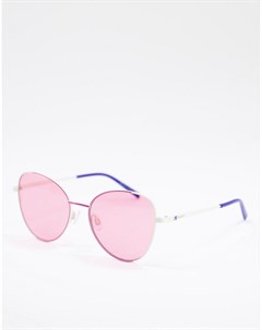Солнцезащитные очки в круглой оправе розового и фиолетового цвета с тонким ободком M missoni