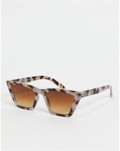 Солнцезащитные очки в серой черепаховой оправе кошачий глаз с острыми углами Topshop Monki