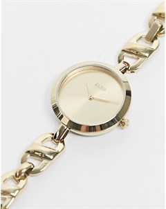 Золотистые женские часы с браслетом цепочкой Boss