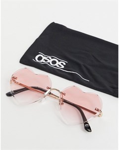 Солнцезащитные очки в форме сердец с розовыми линзами Asos design