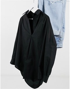 Черная oversized рубашка French connection