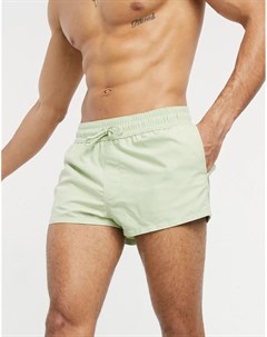 Короткие шорты для плавания пастельно зеленого цвета Asos design