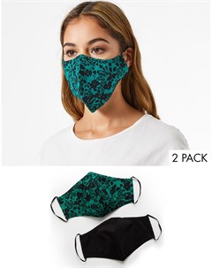 Набор из 2 масок для лица зеленого и черного цветов Miss selfridge