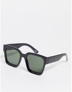Черные блестящие солнцезащитные очки в массивной квадратной оправе из переработанного пластика со ск Asos design
