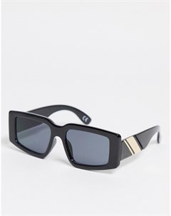 Черные квадратные солнцезащитные очки среднего размера с оправой из переработанных материалов в стил Asos design