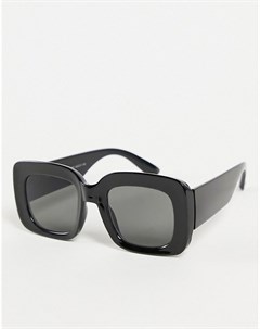 Черные квадратные солнцезащитные очки в стиле oversized New look