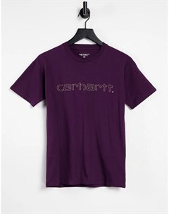Фиолетовая свободная футболка с вышитым логотипом Carhartt wip