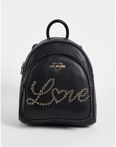 Черный рюкзак с логотипом Love moschino