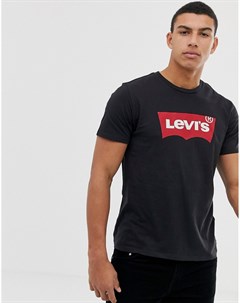 Черная футболка с логотипом в форме крыла летучей мыши Levi's®