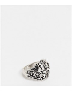 Массивное кольцо цвета состаренного серебра в стиле гранж с отделкой кристаллами Inspired Reclaimed vintage