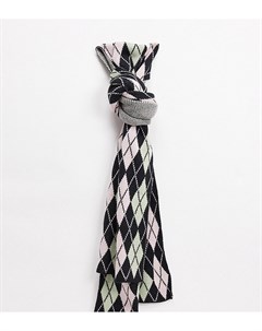 Большой трикотажный шарф из жаккардовой ткани с ромбовидным орнаментом от комплекта Unisex Collusion