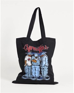 Черная сумка тоут из органического хлопка с принтом Cypress Hill Asos design