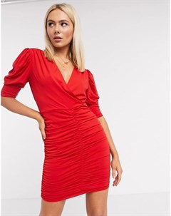 Красное платье со сборками Ax paris